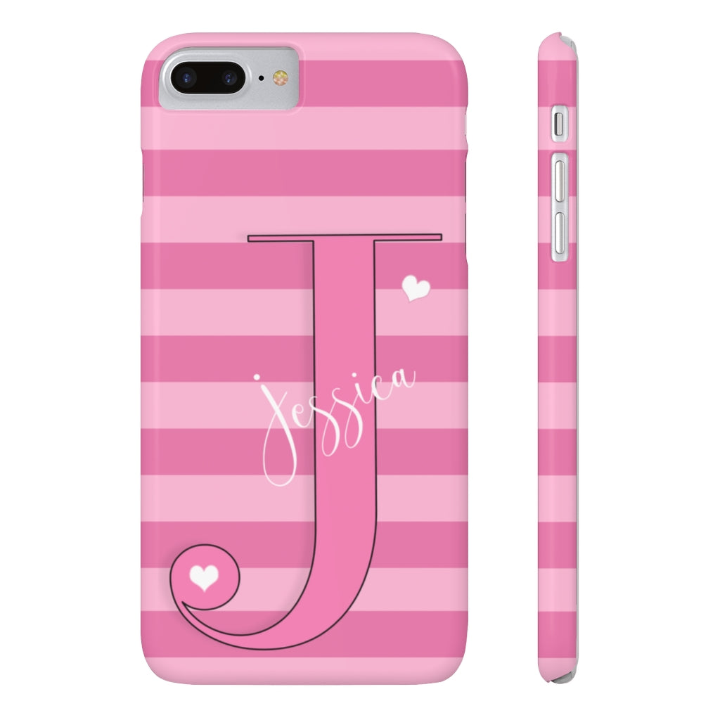 Pink Initial Heart Phone Case