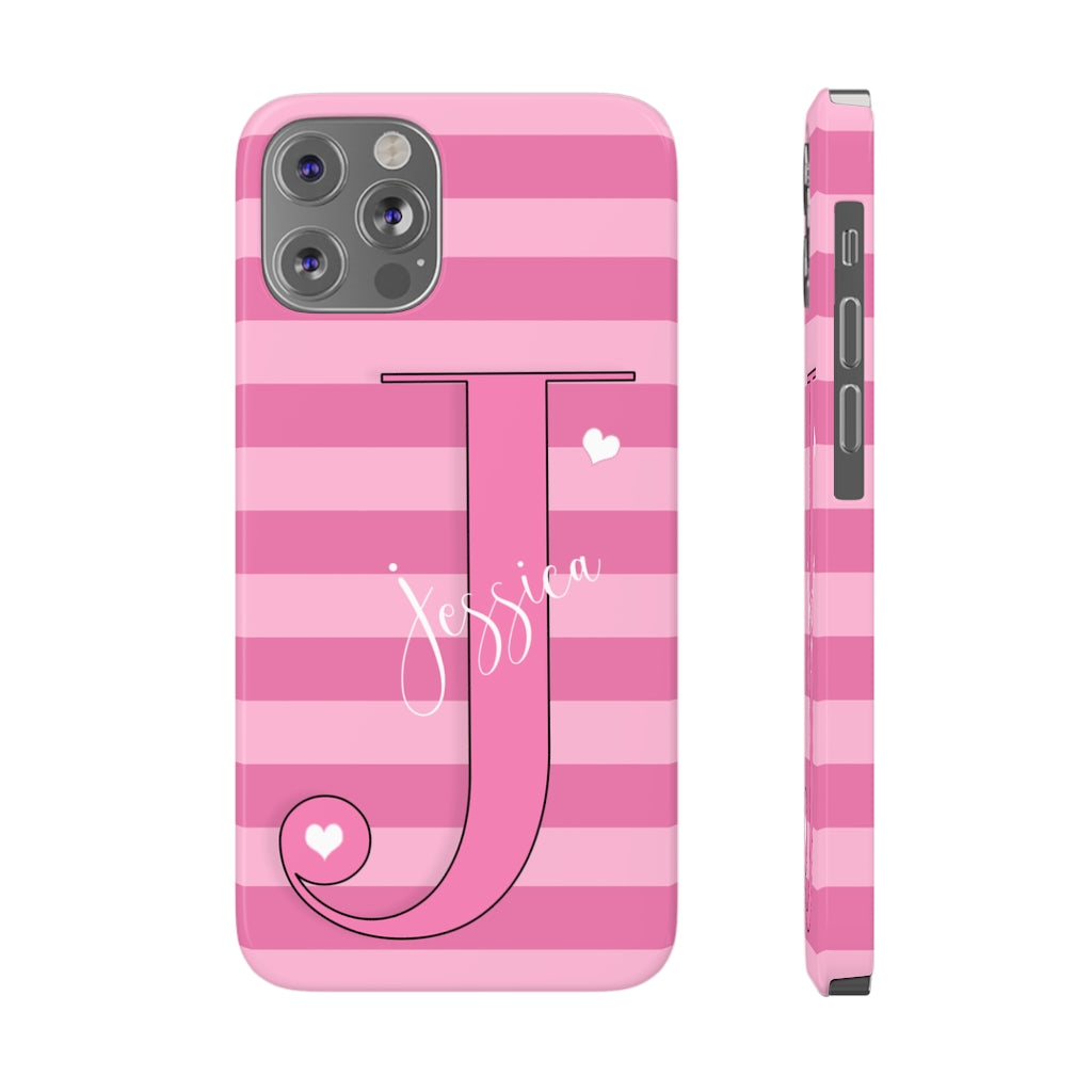 Pink Initial Heart Phone Case
