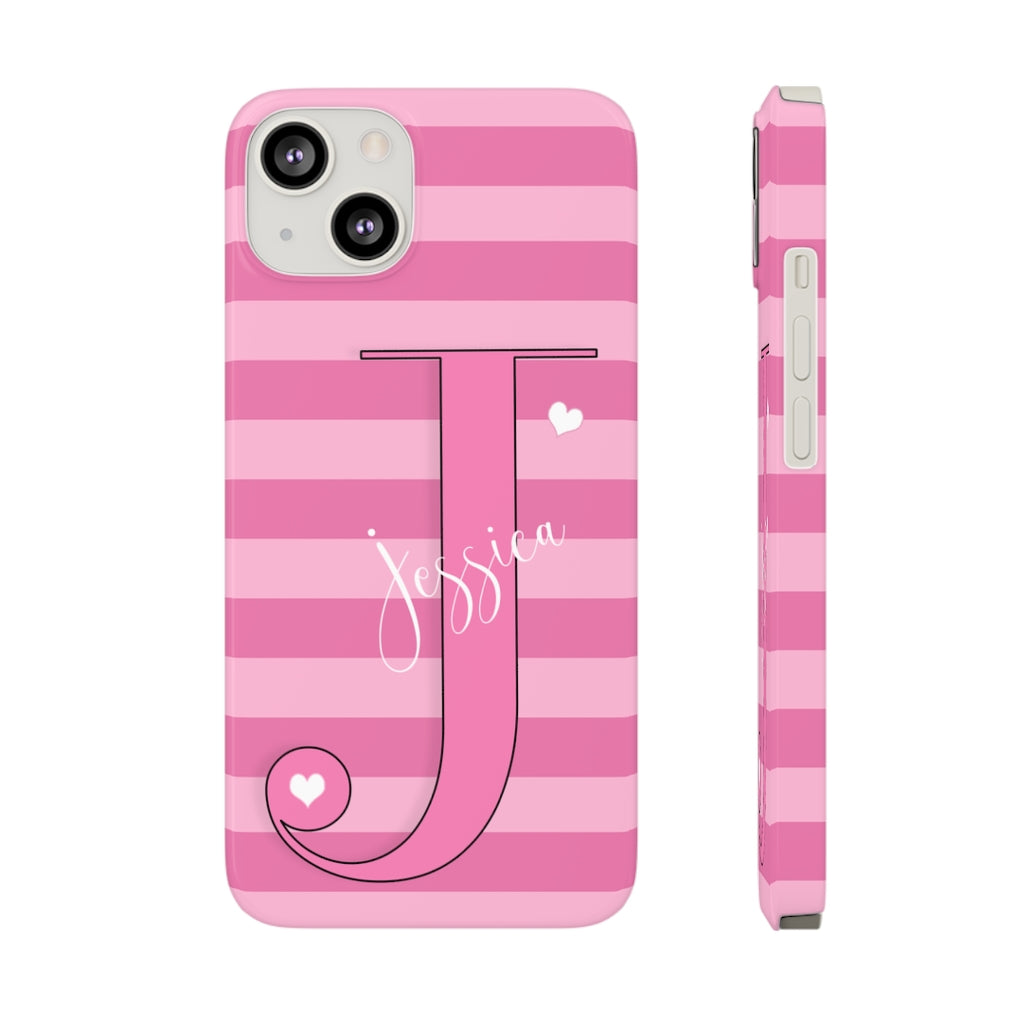 Pink Initial Heart Phone Case