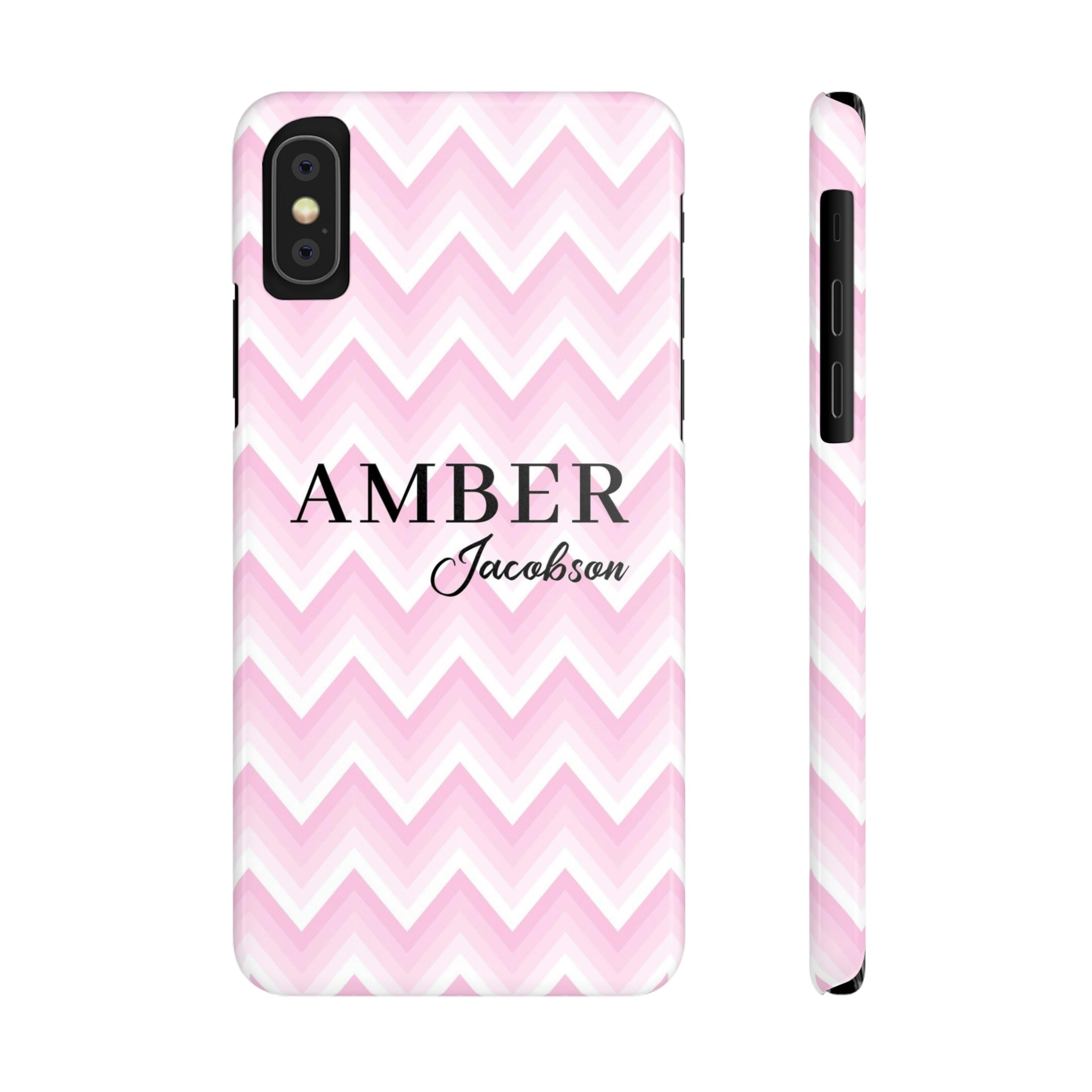 Personalized Wavy Pink iPhone Case