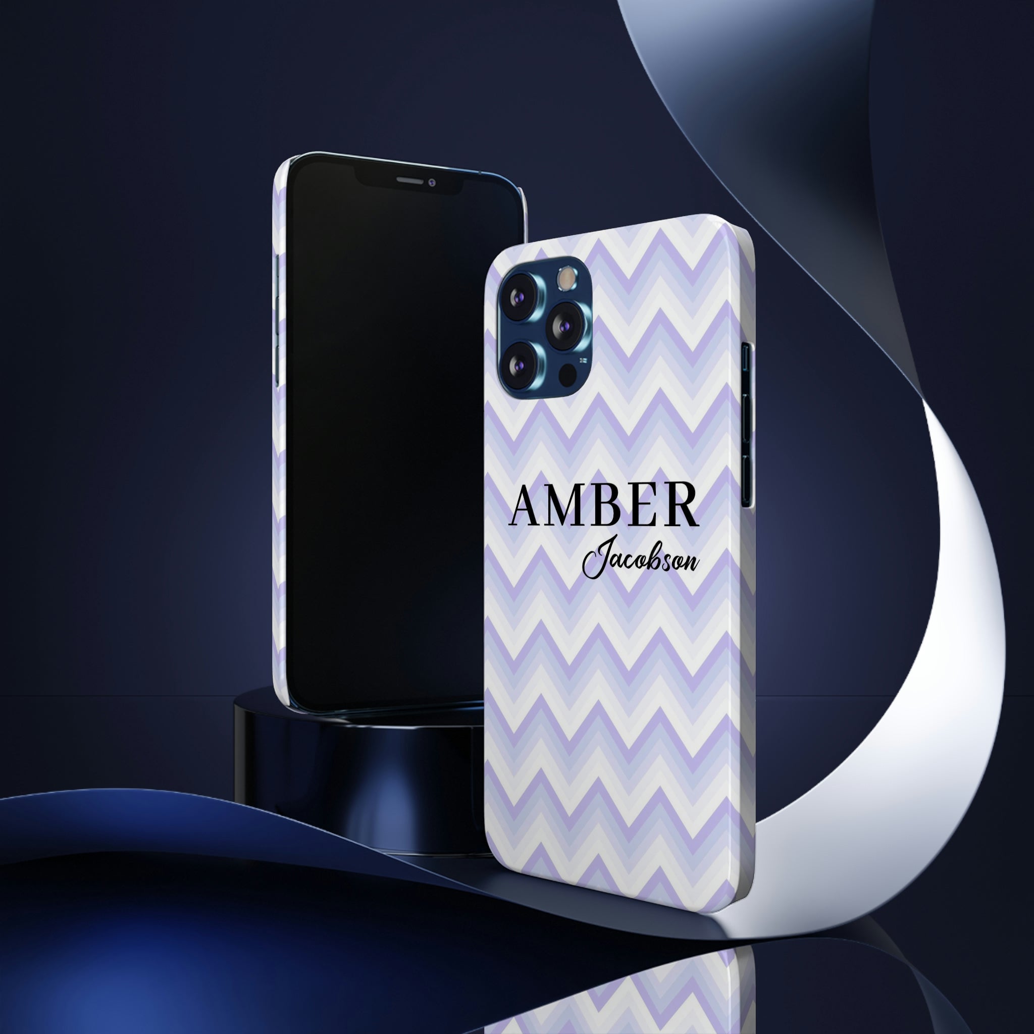 Personalized Purple Wavy iPhone Case