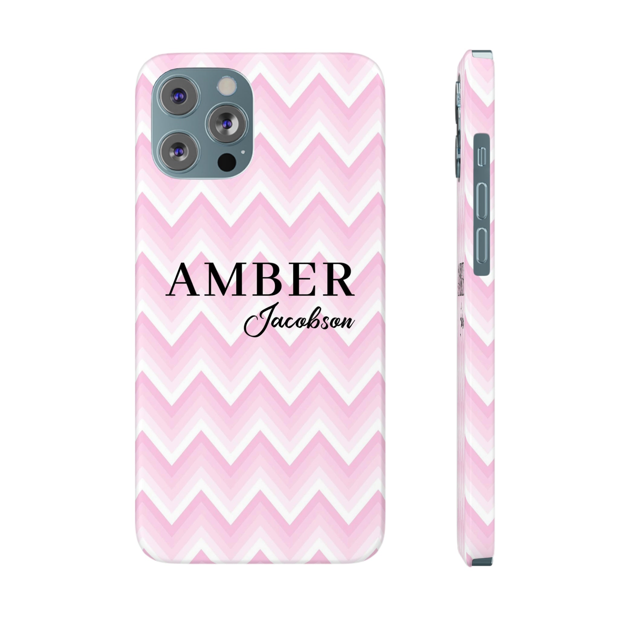 Personalized Wavy Pink iPhone Case