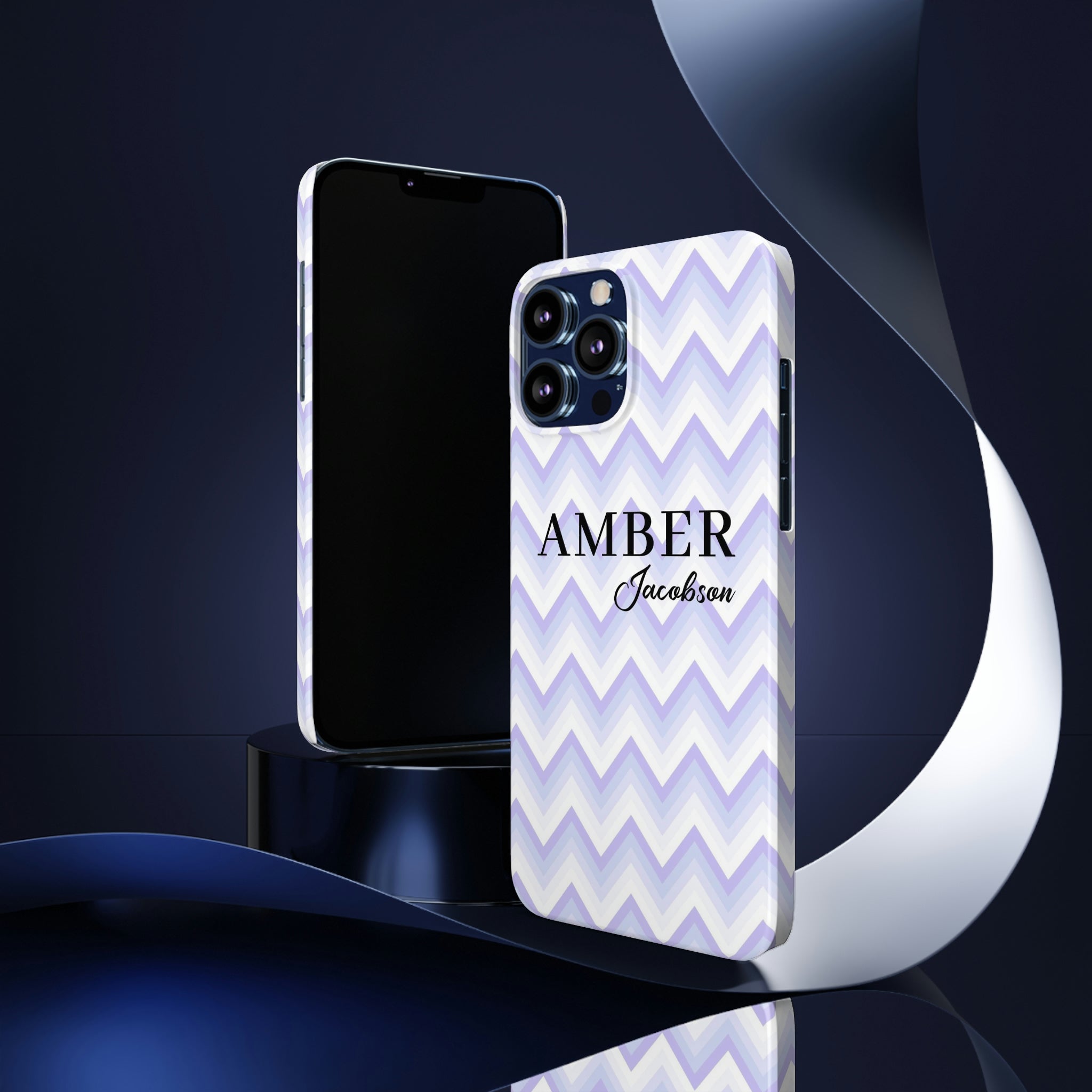 Personalized Purple Wavy iPhone Case