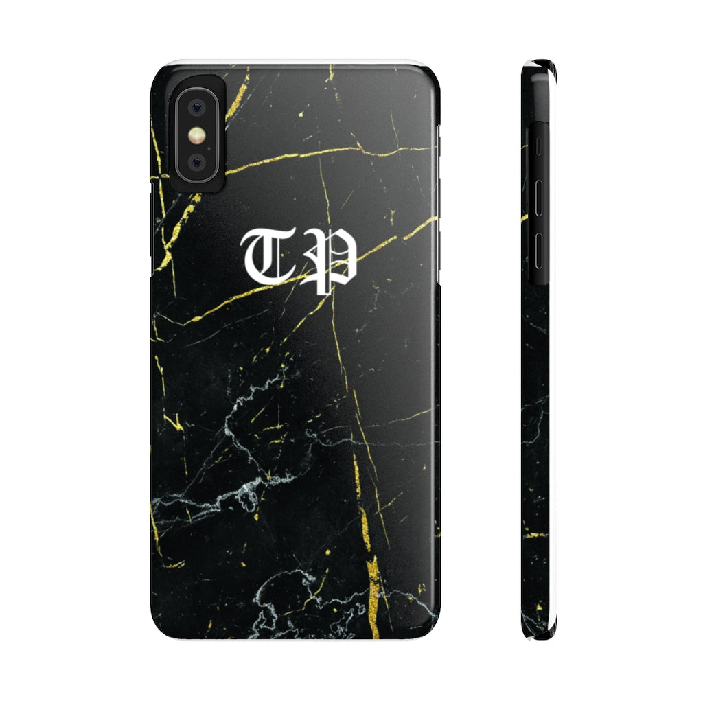 Personalized Old English Black Marble iPhone Case