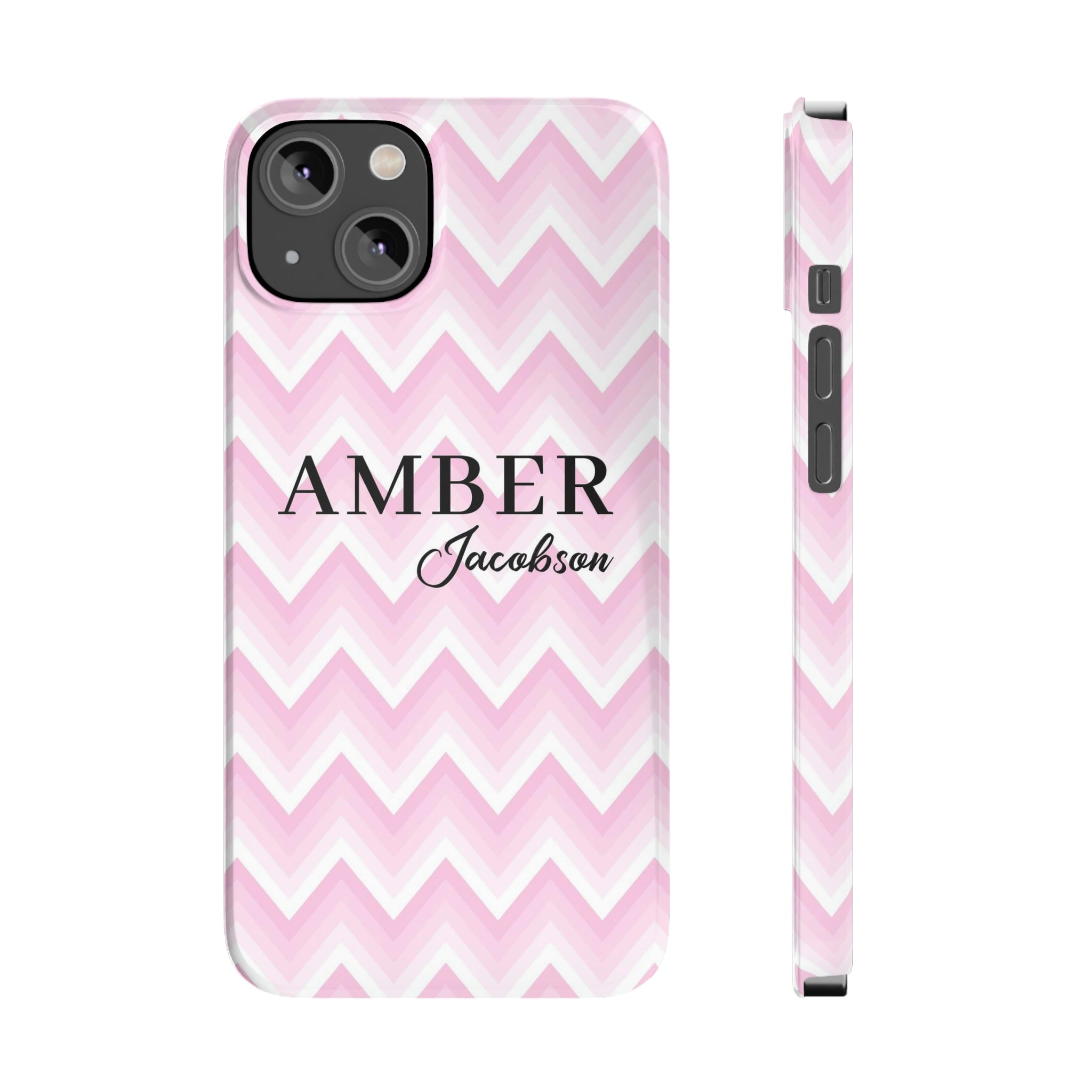 Personalized Wavy Pink iPhone Case