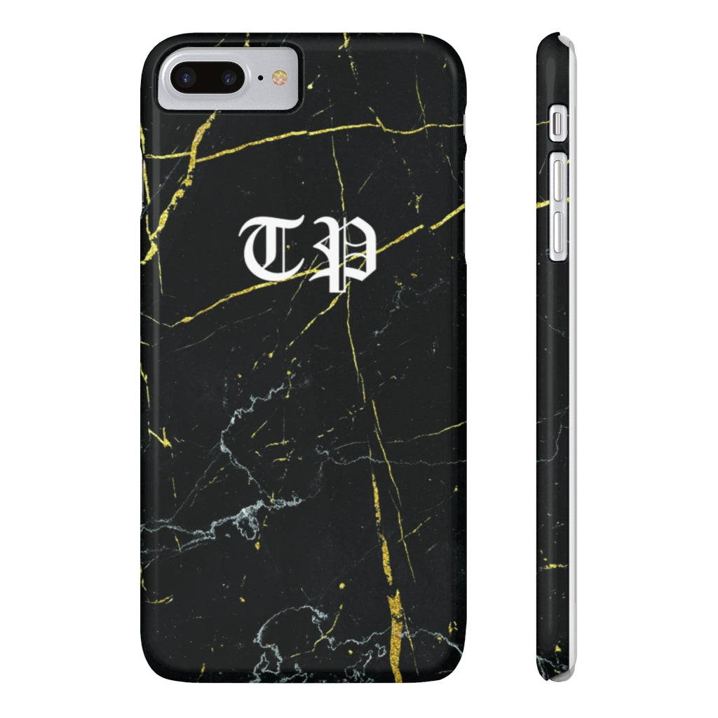 Personalized Old English Black Marble iPhone Case