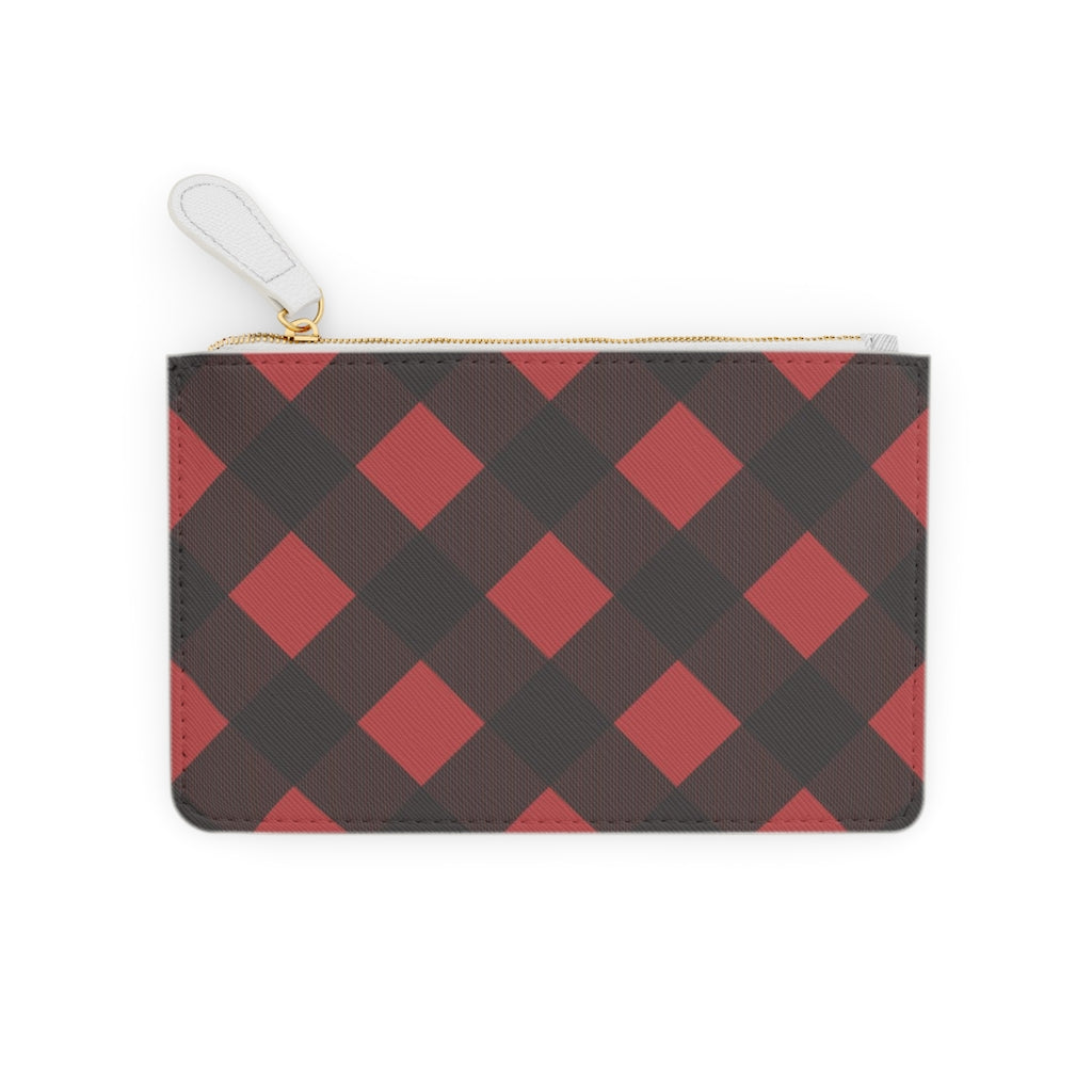 Red and Black Checkered Mini Clutch Bag