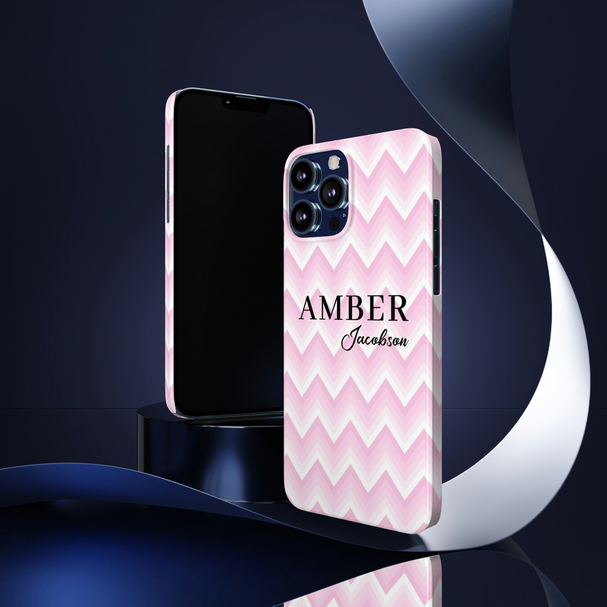Personalized Wavy Pink iPhone Case