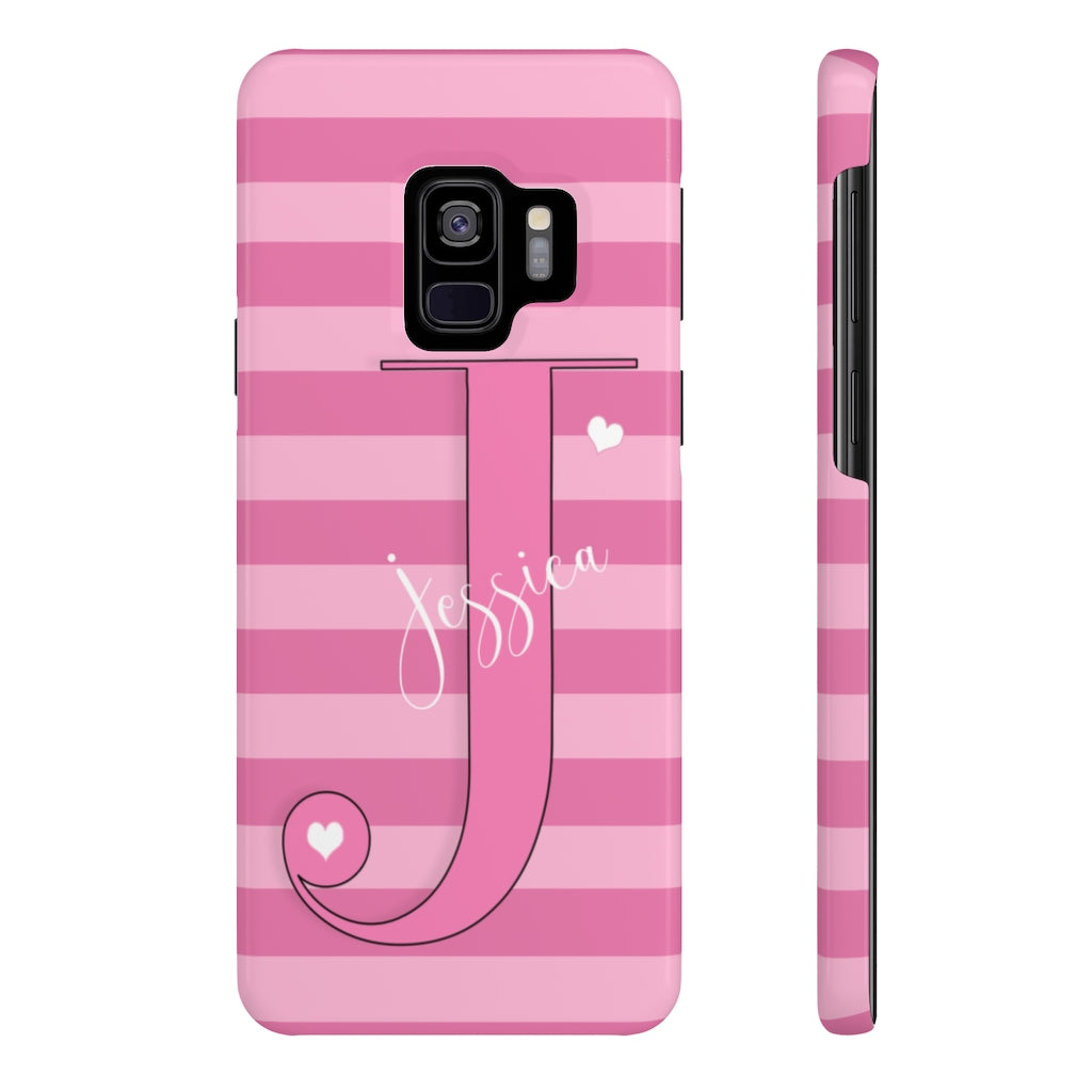 Pink Initial Heart Phone Case