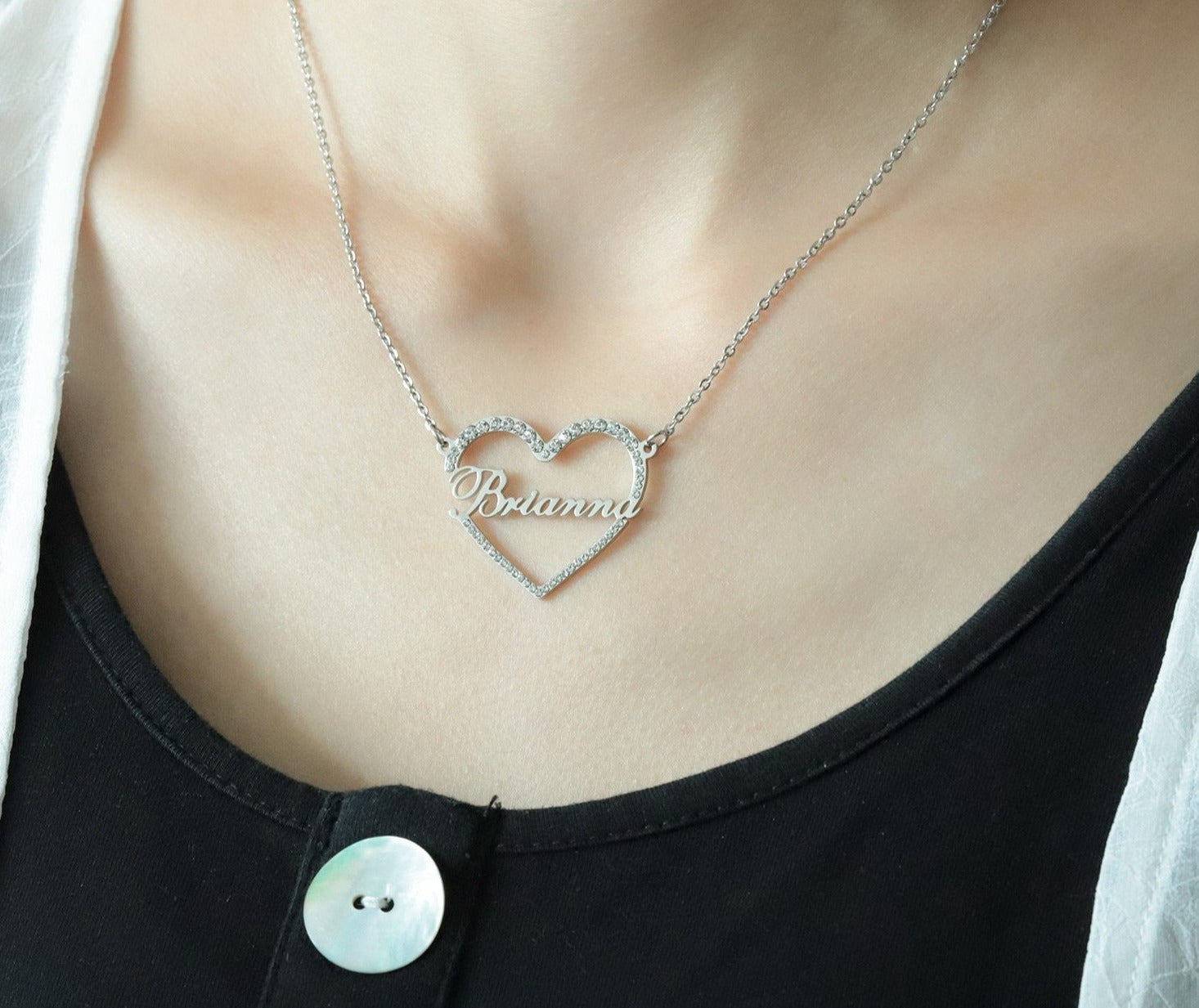 Personalized Iced Heart Necklace - Limitless Jewellery