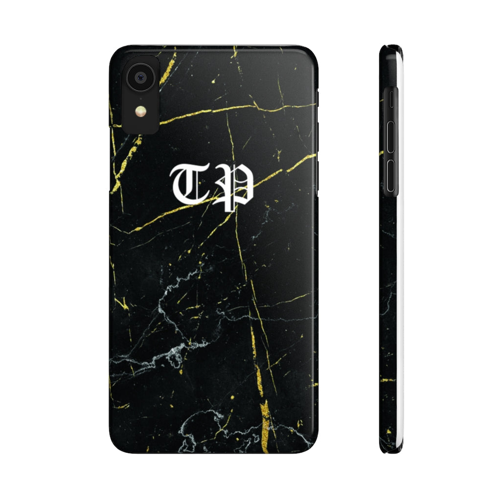 Personalized Old English Black Marble iPhone Case