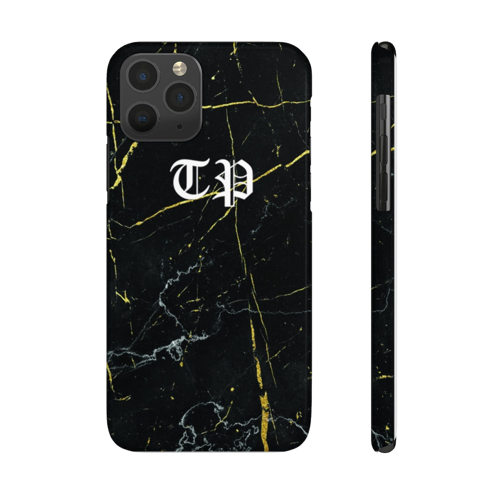 Personalized Old English Black Marble iPhone Case