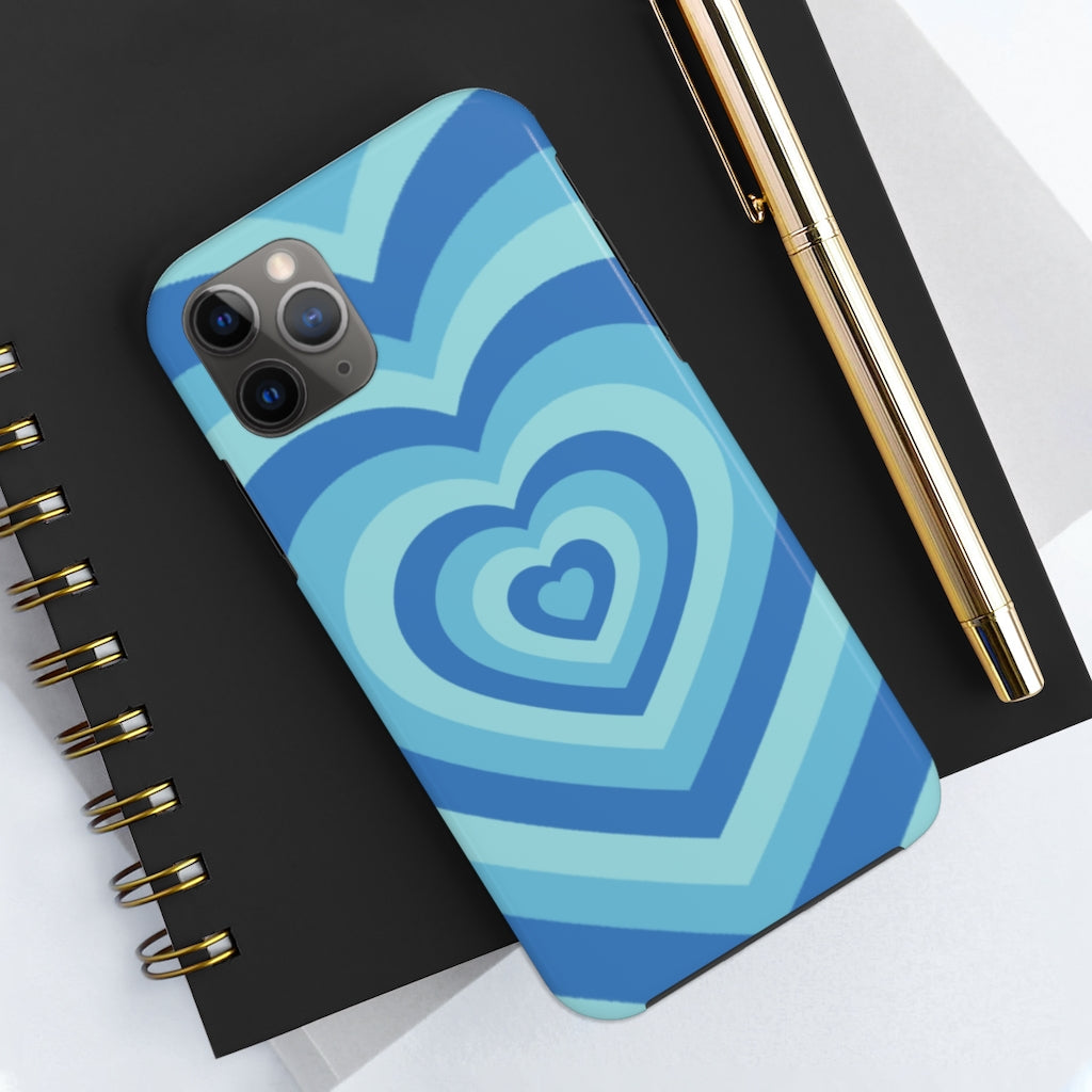 Blue Hearts iPhone Case