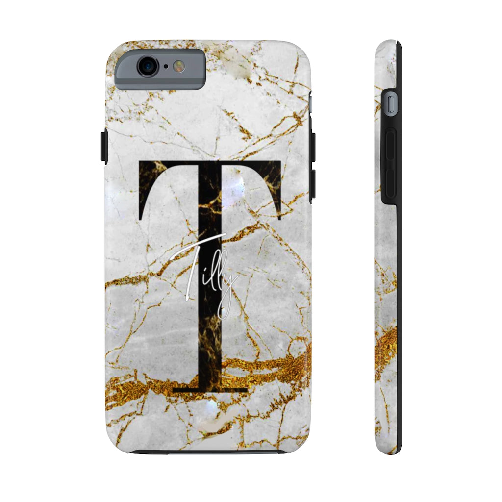 Marble With Rose Gold Cracks Initial And Name