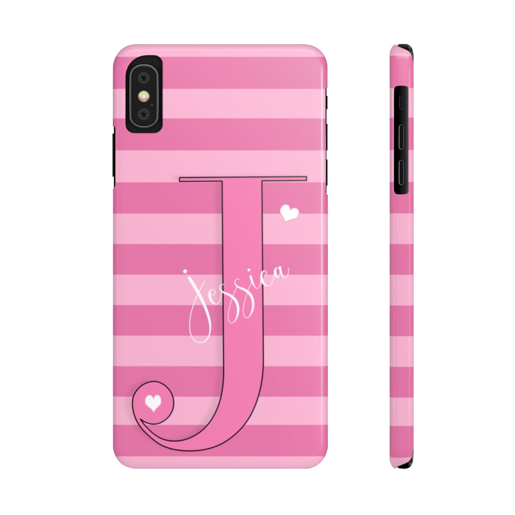 Pink Initial Heart Phone Case