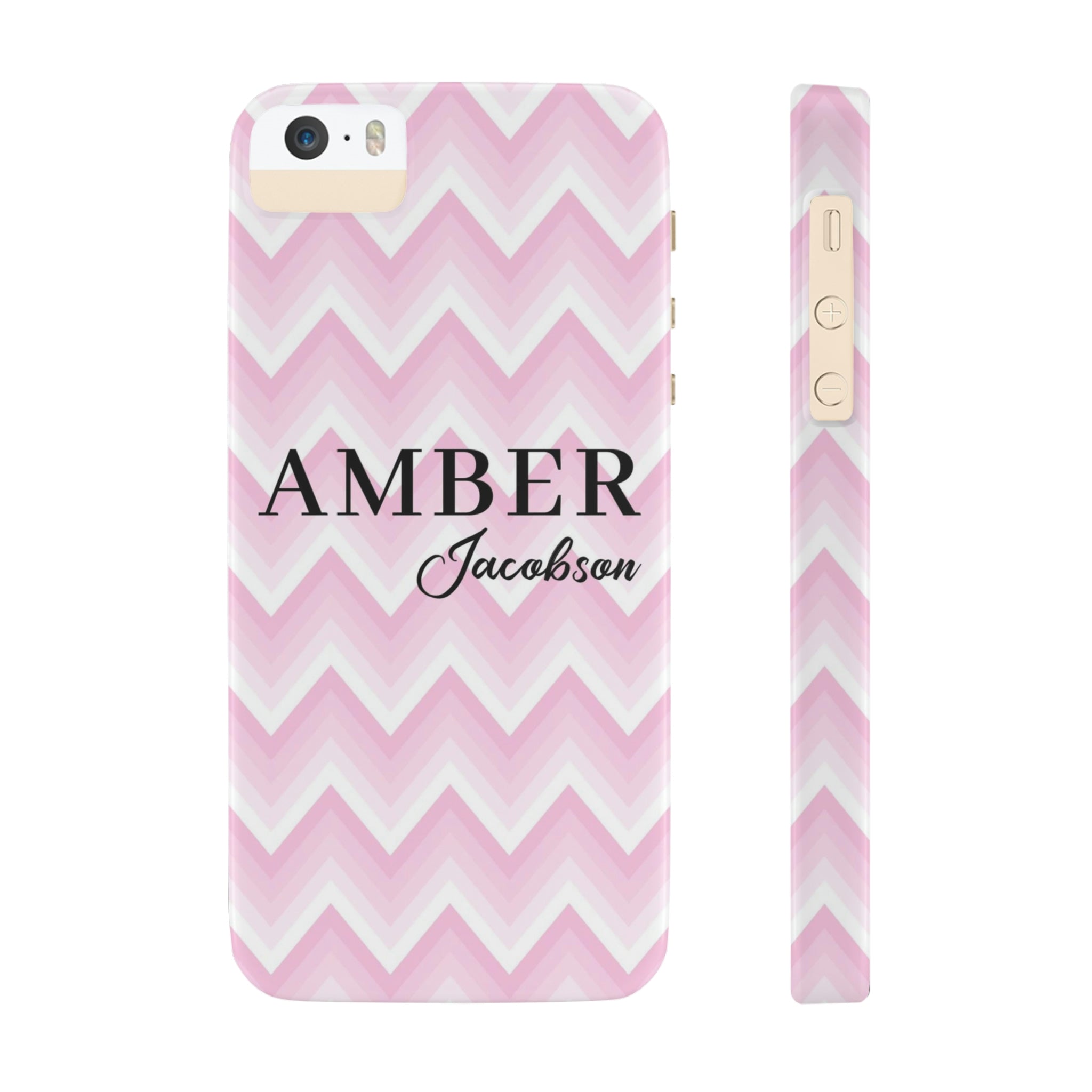 Personalized Wavy Pink iPhone Case