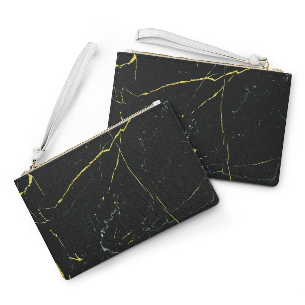 Black Marble Clutch Bag