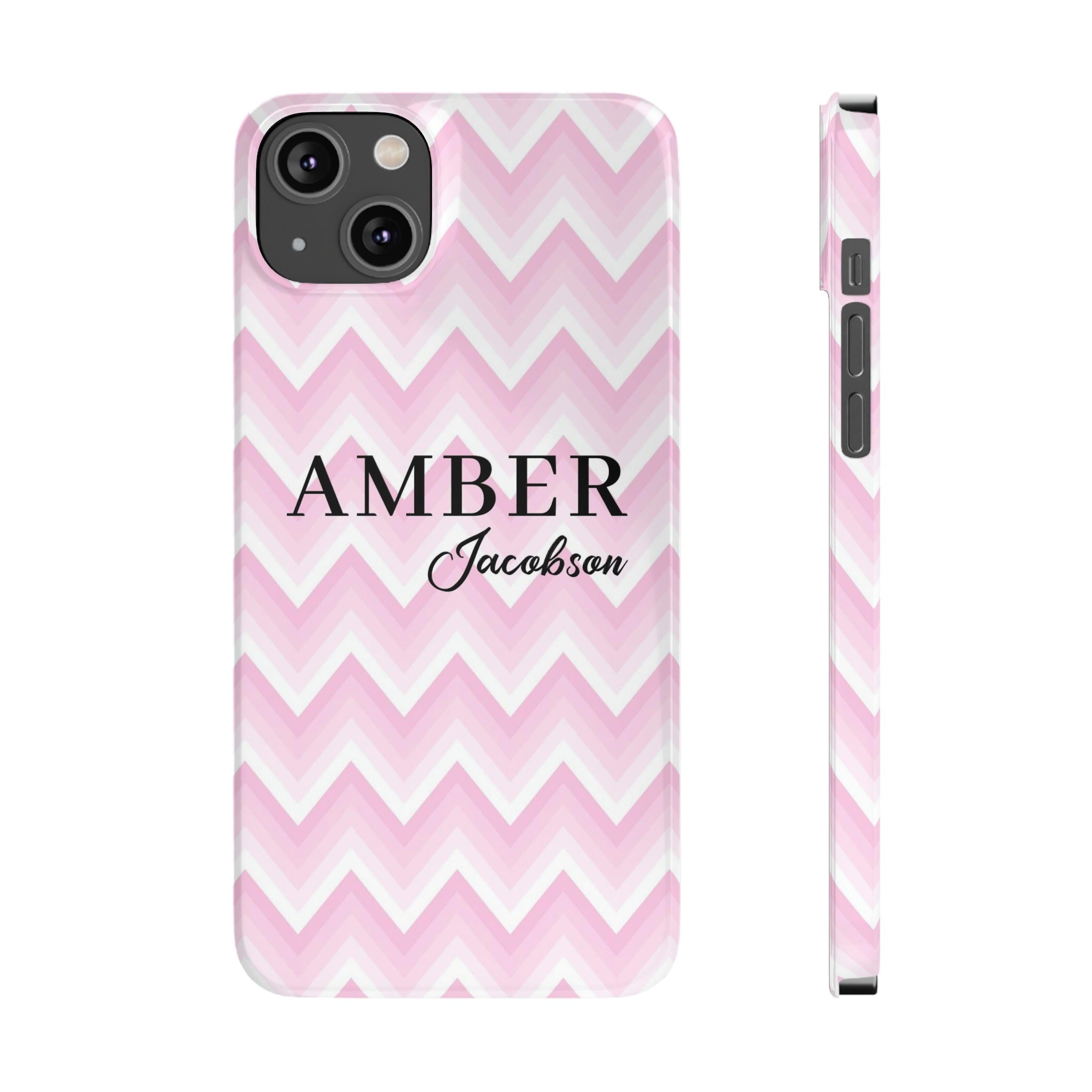 Personalized Wavy Pink iPhone Case