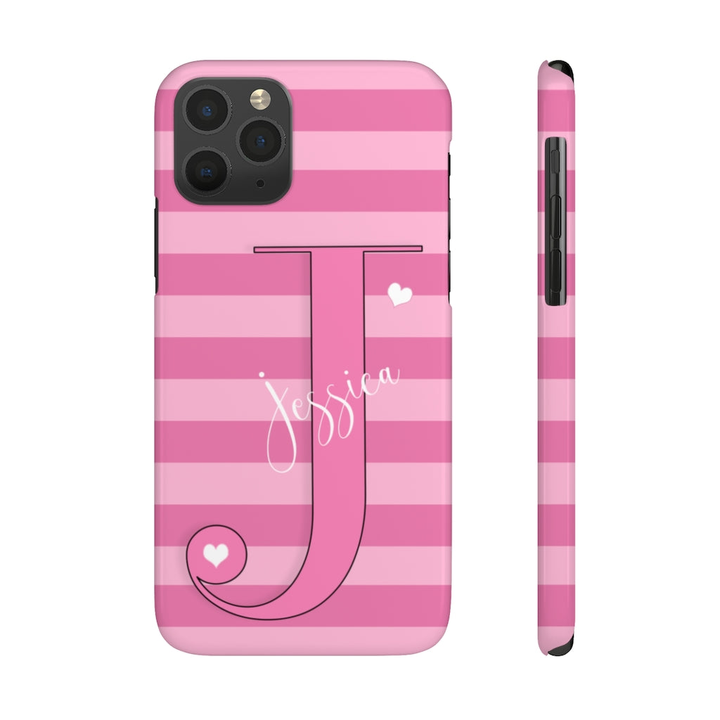 Pink Initial Heart Phone Case