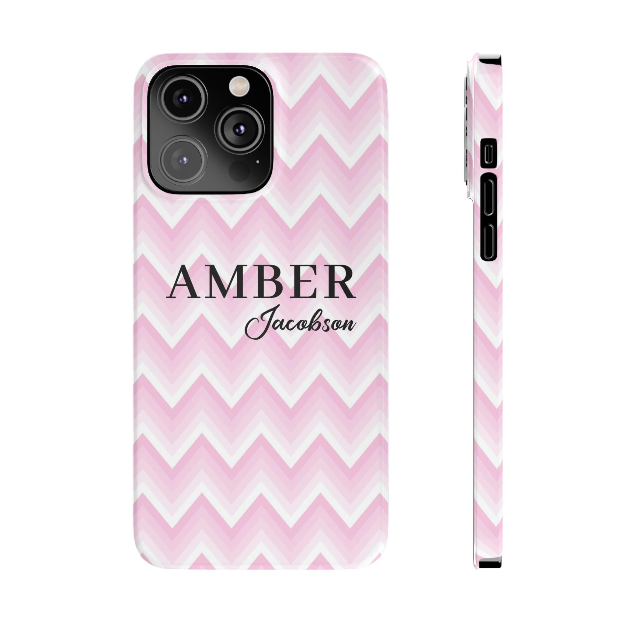 Personalized Wavy Pink iPhone Case