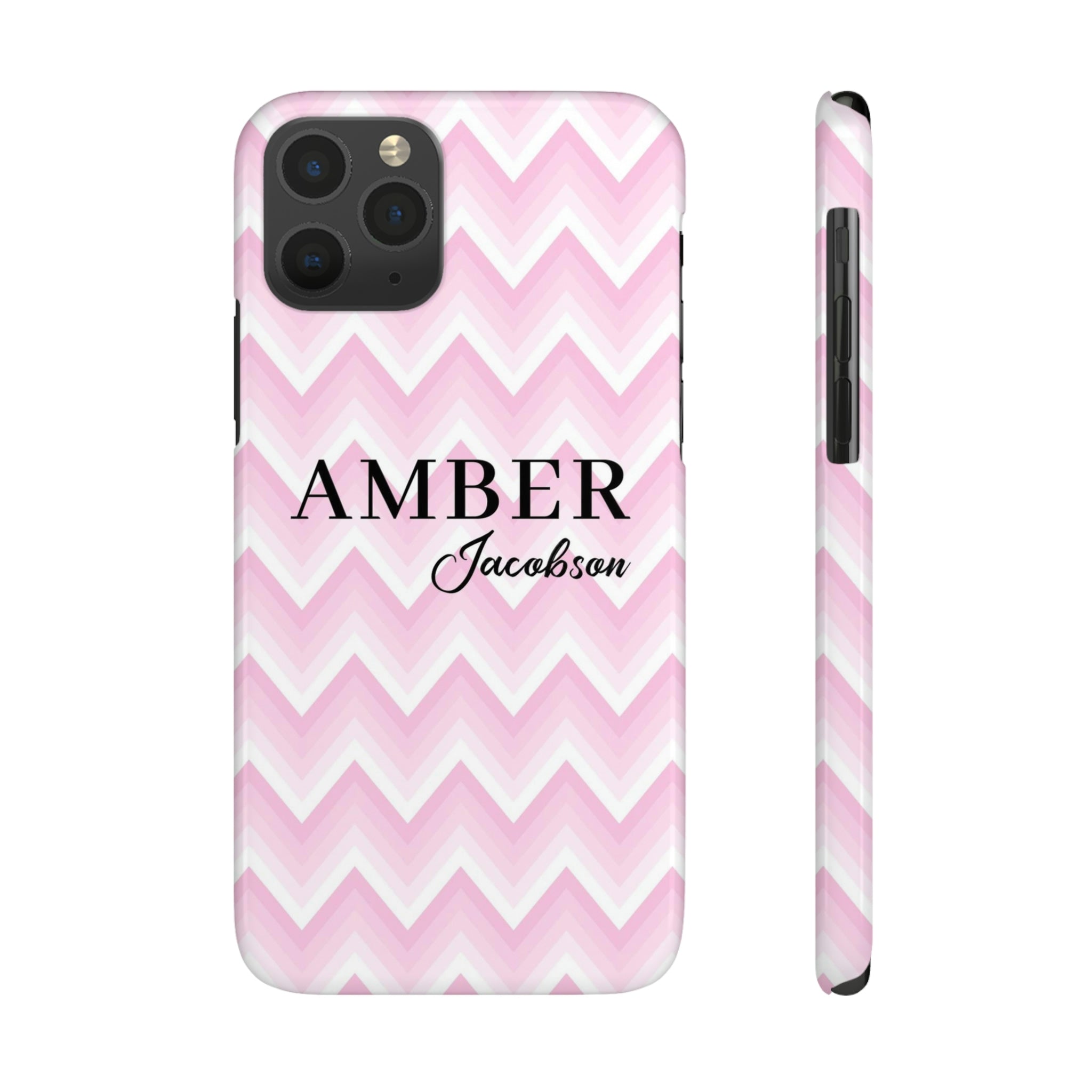 Personalized Wavy Pink iPhone Case