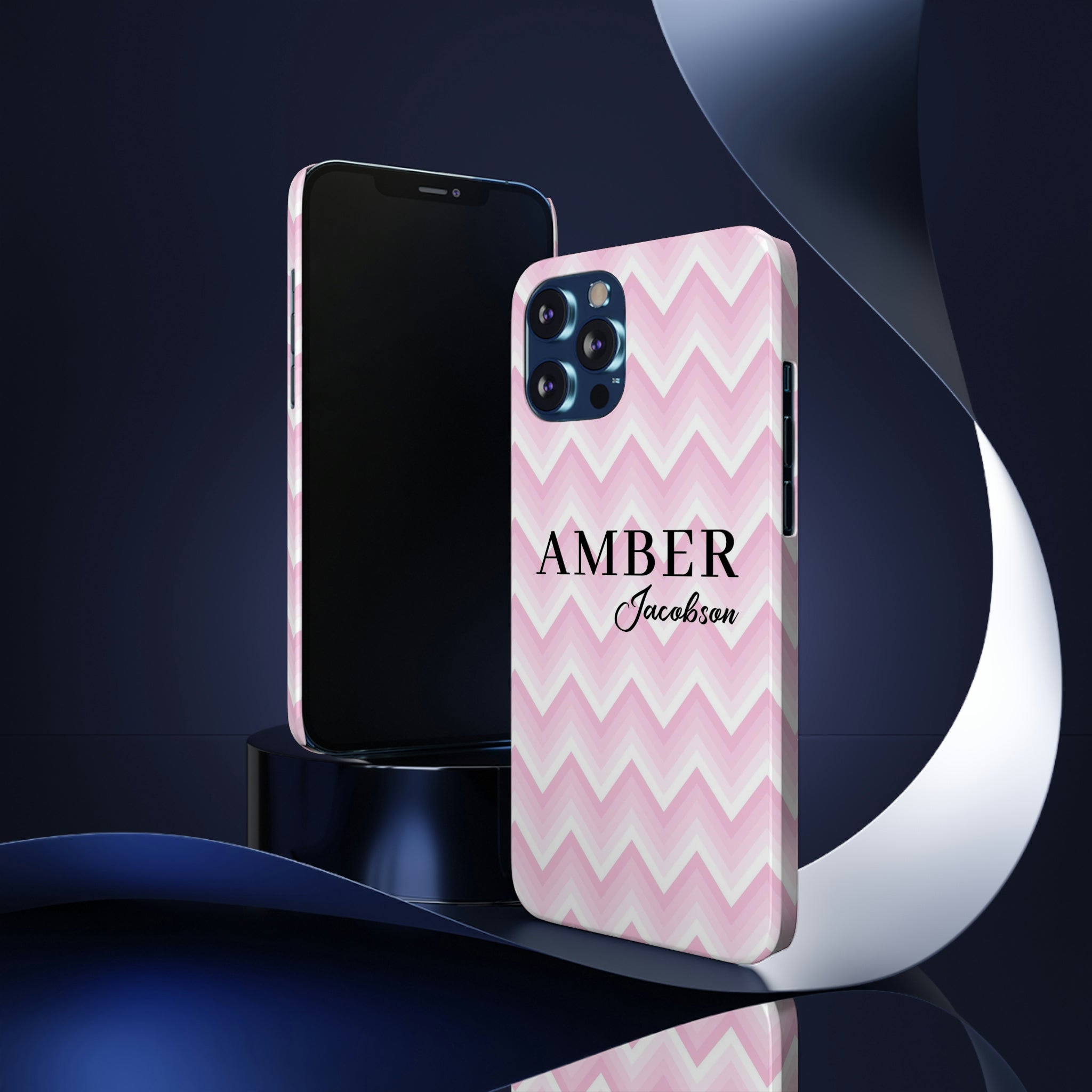Personalized Wavy Pink iPhone Case