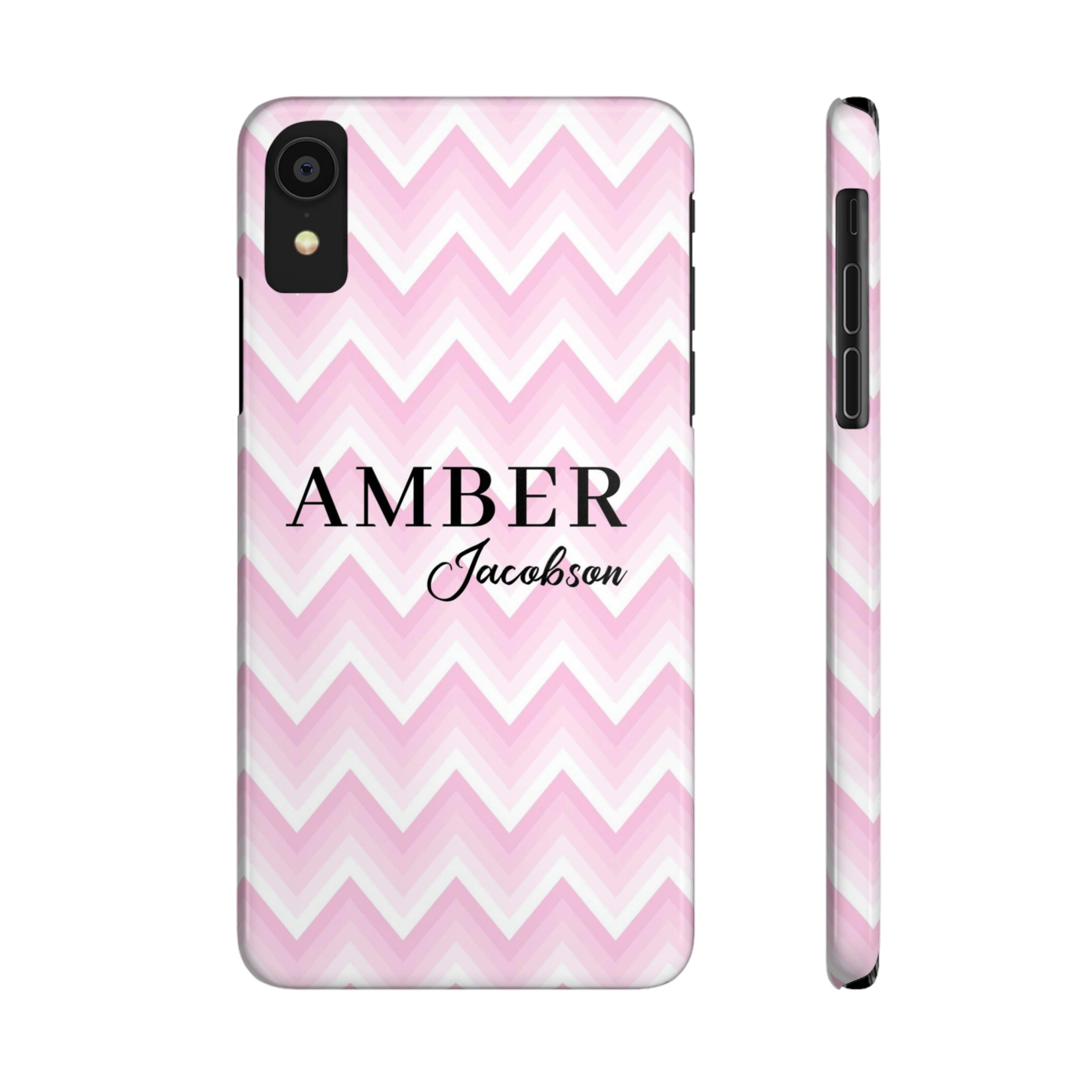 Personalized Wavy Pink iPhone Case
