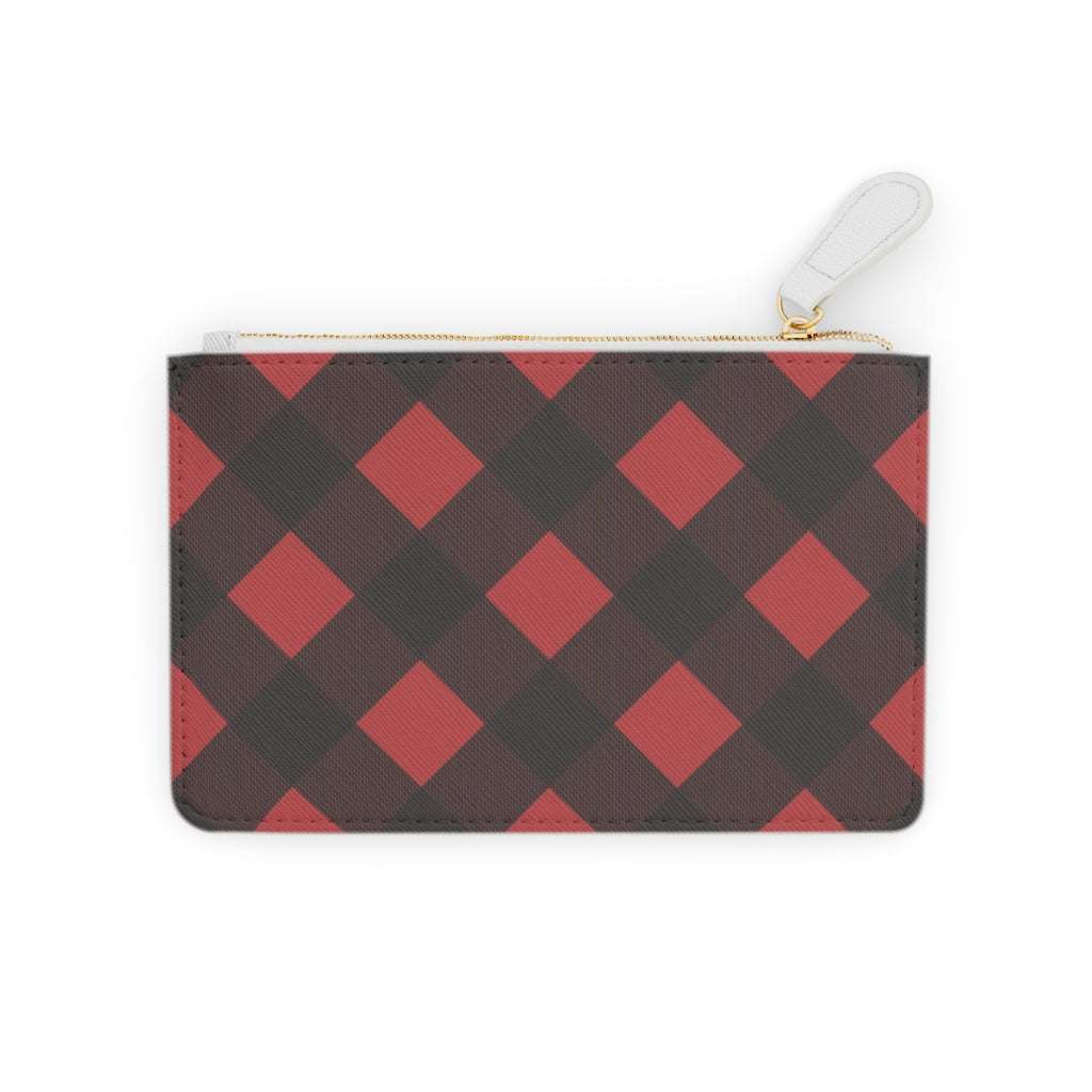 Red and Black Checkered Mini Clutch Bag