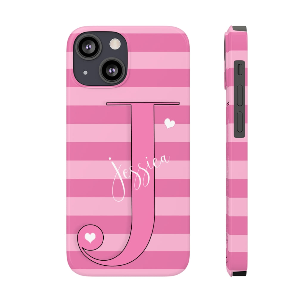 Pink Initial Heart Phone Case