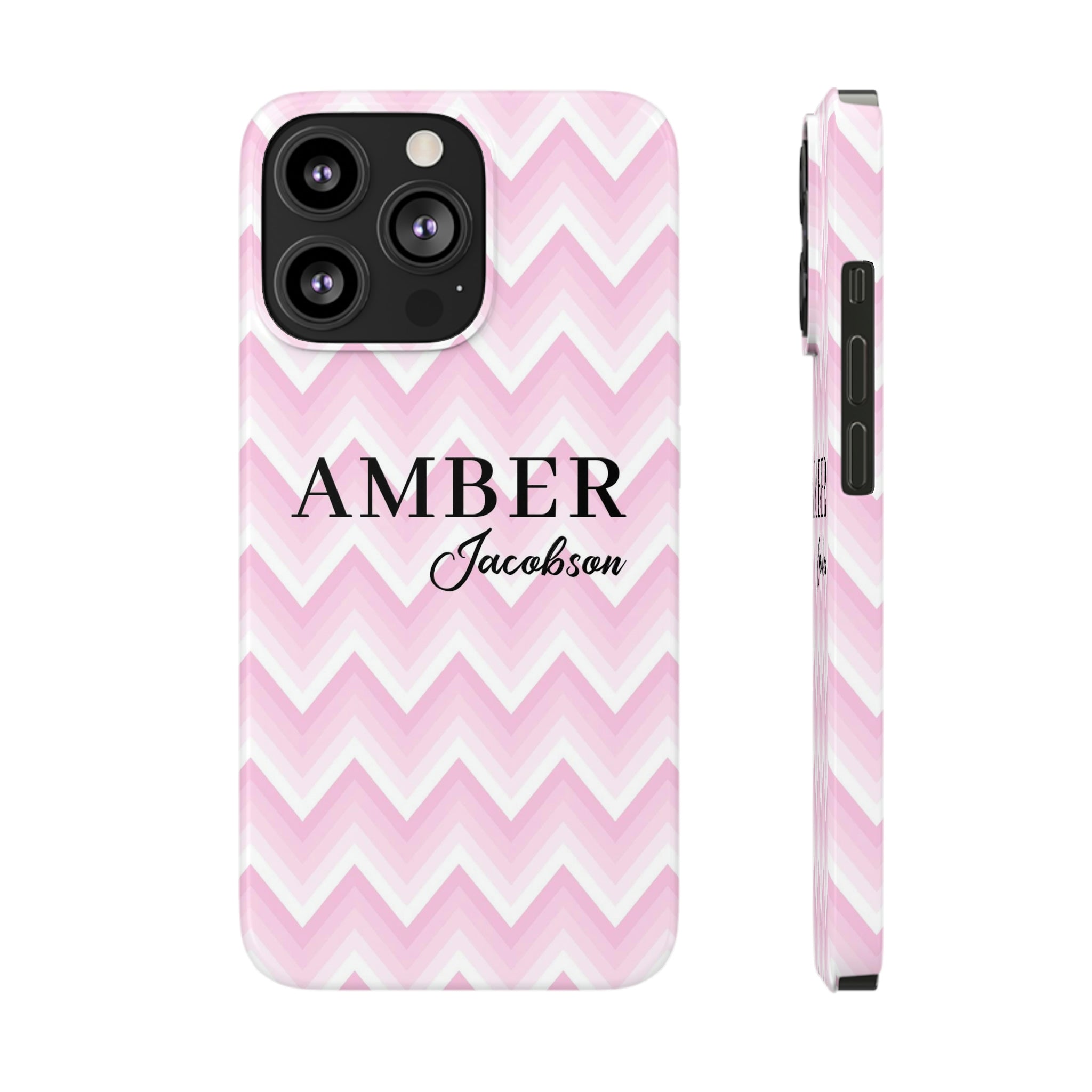 Personalized Wavy Pink iPhone Case