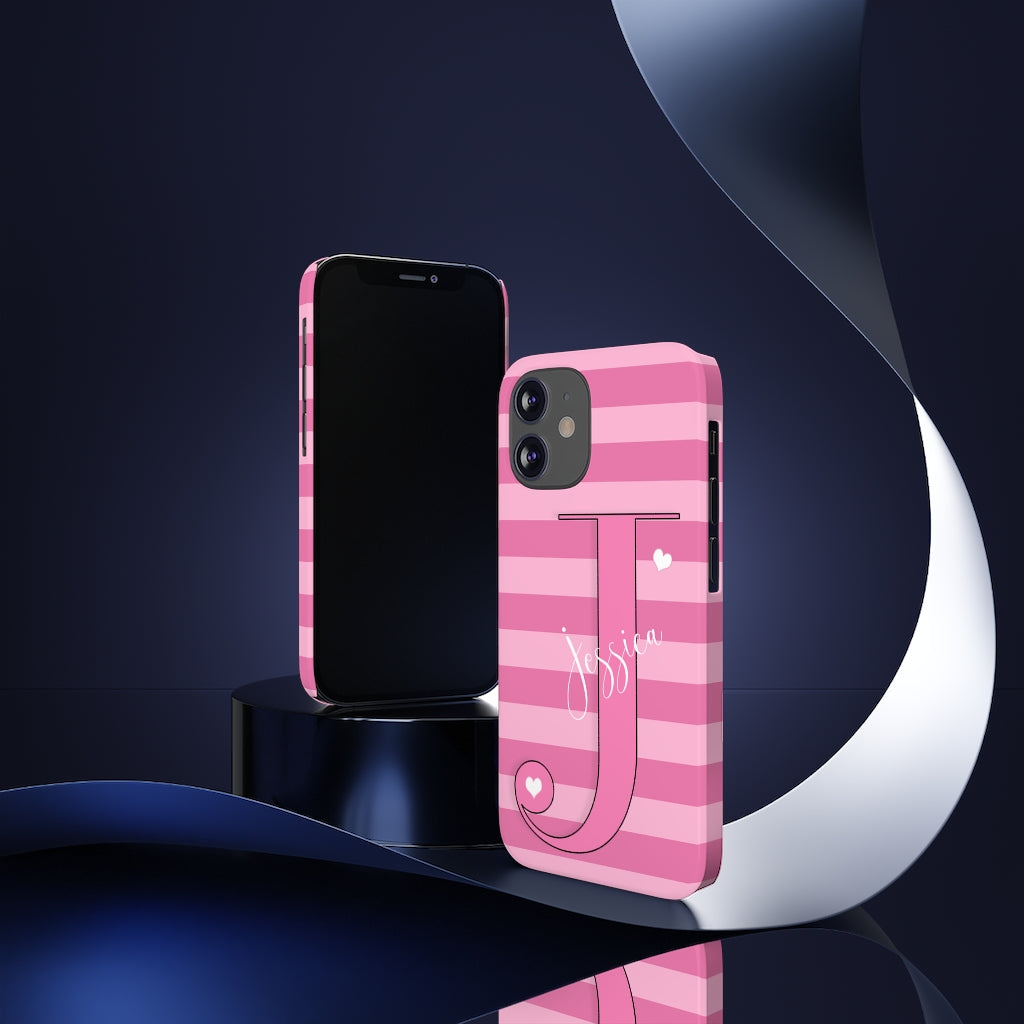 Pink Initial Heart Phone Case