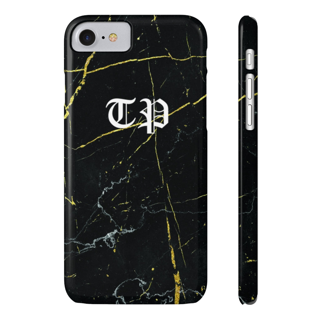 Personalized Old English Black Marble iPhone Case