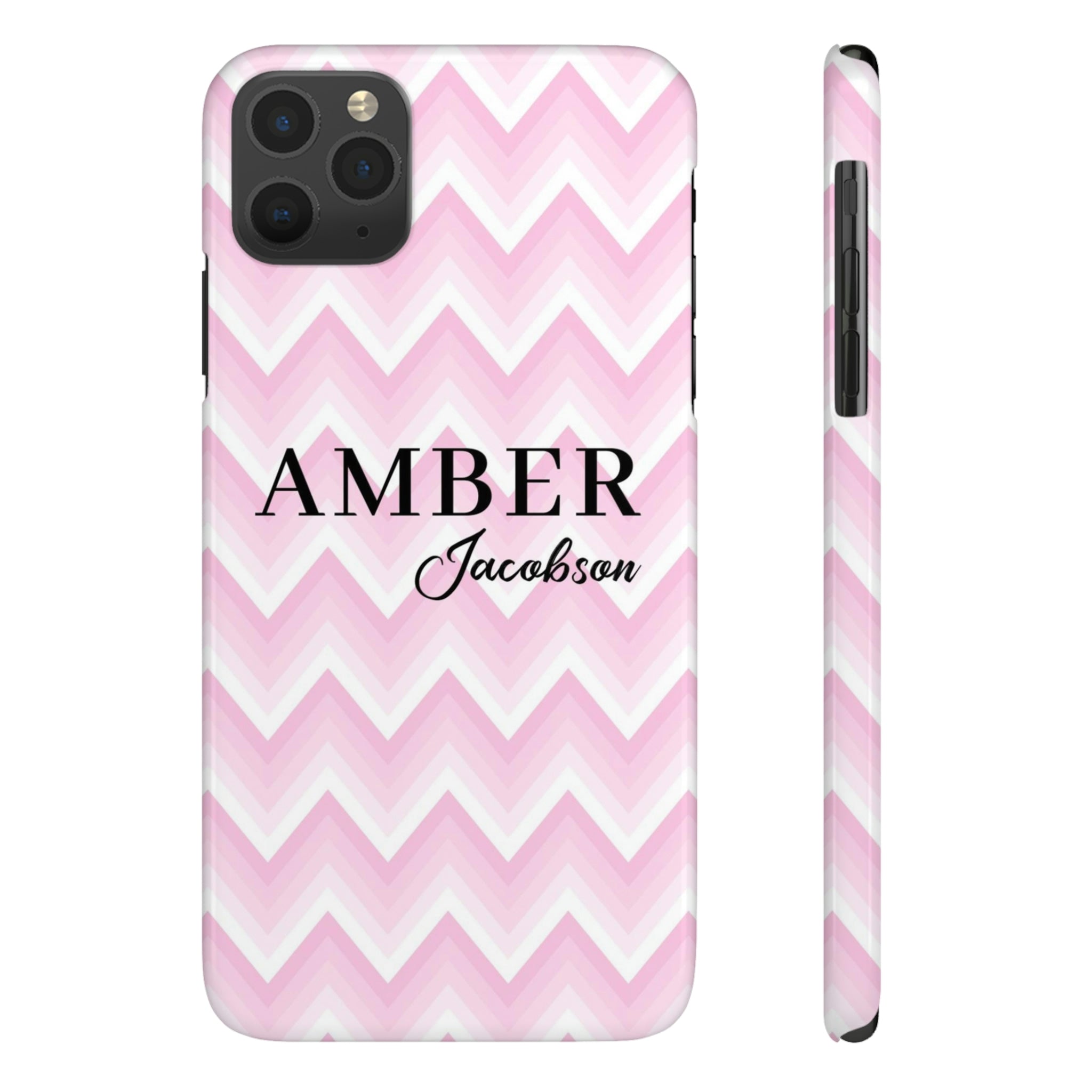 Personalized Wavy Pink iPhone Case