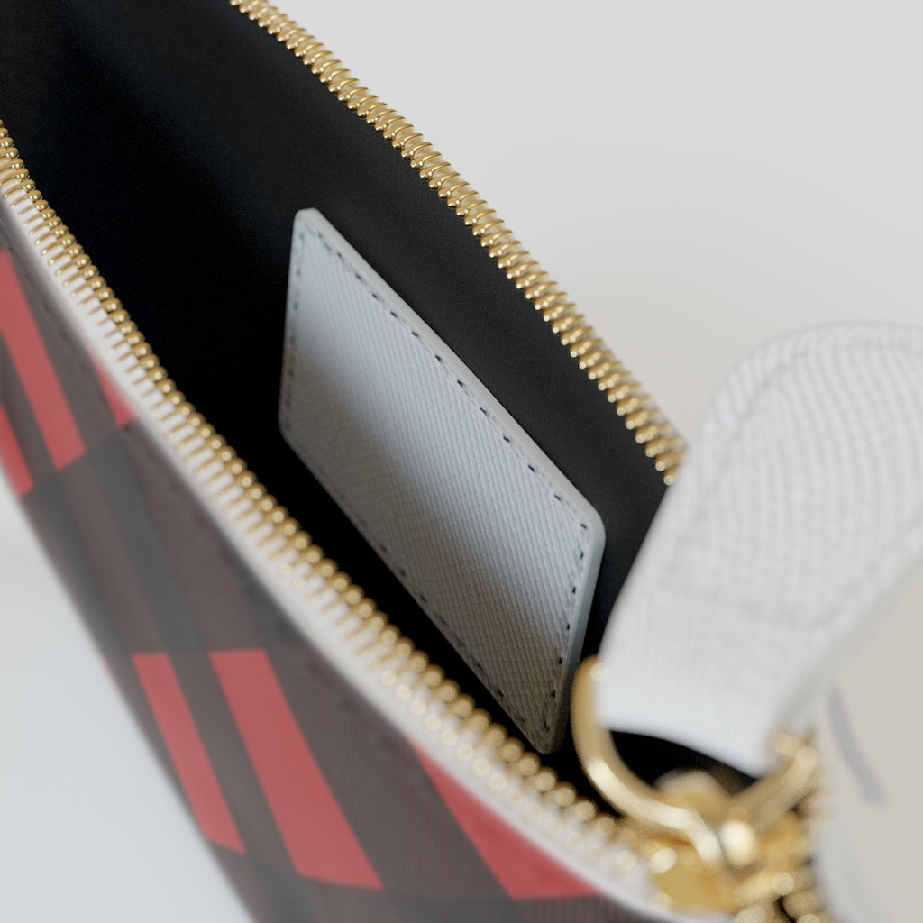 Red and Black Checkered Mini Clutch Bag