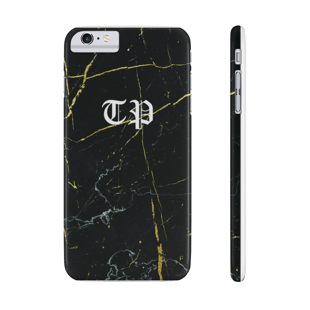 Personalized Old English Black Marble iPhone Case