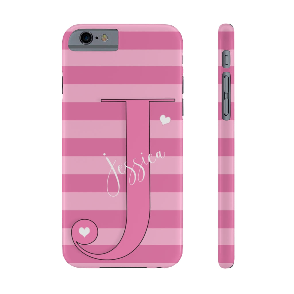 Pink Initial Heart Phone Case