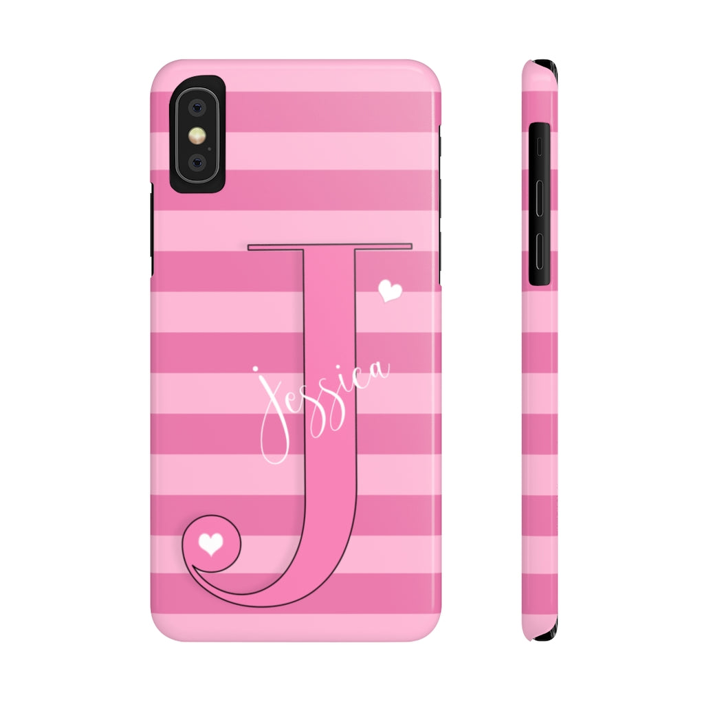 Pink Initial Heart Phone Case