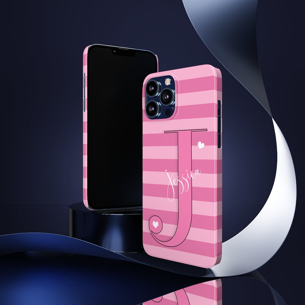 Pink Initial Heart Phone Case