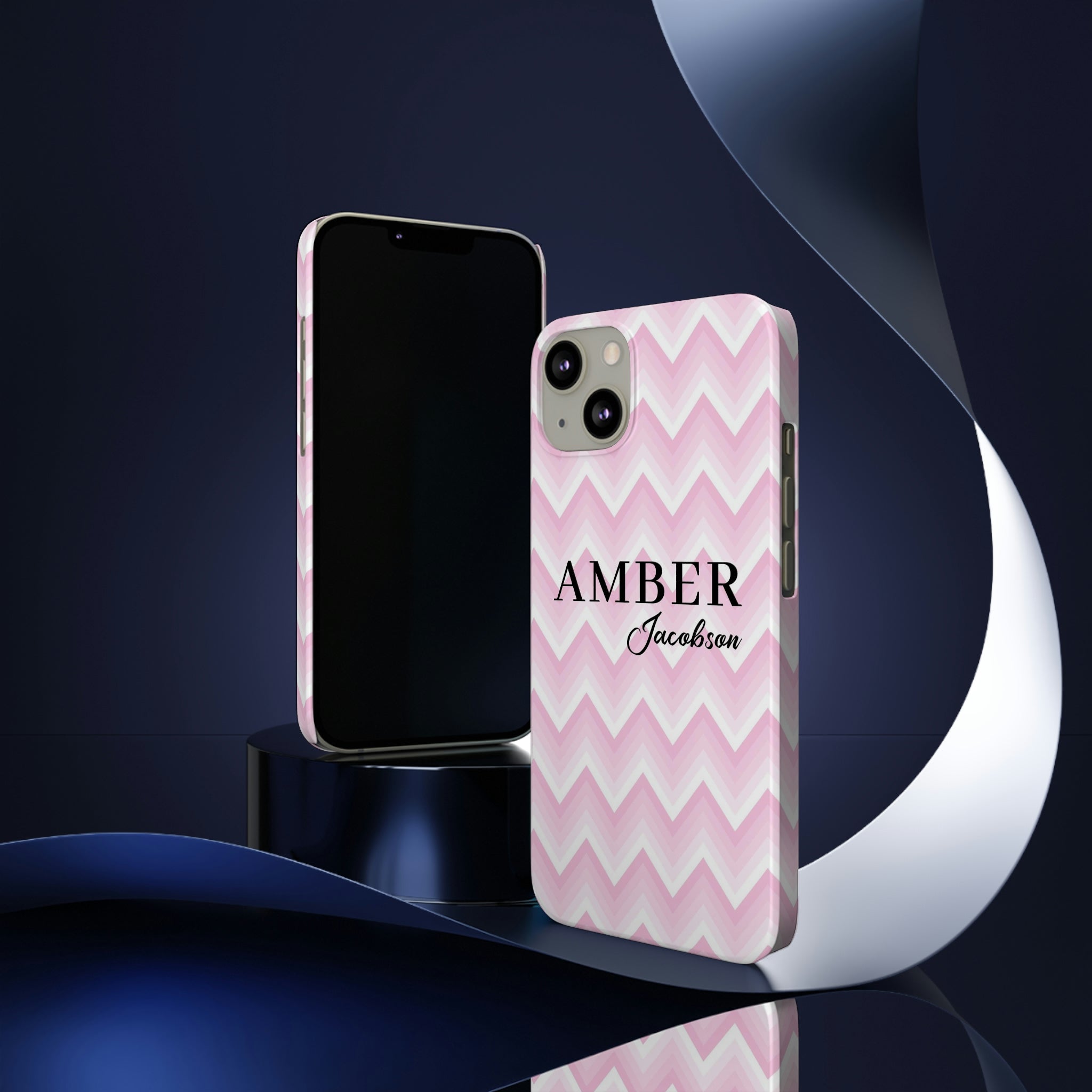 Personalized Wavy Pink iPhone Case