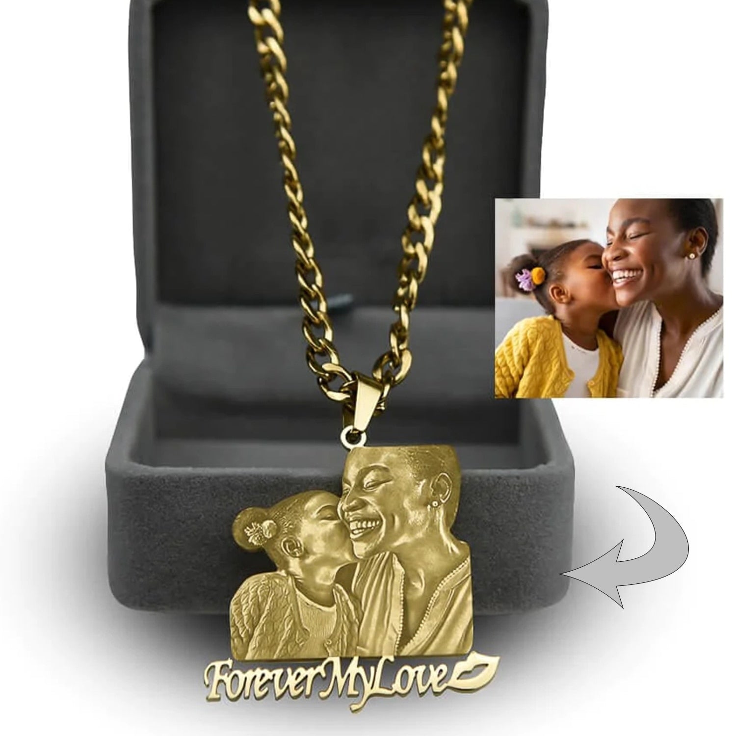 Personalized Photo with Nameplate Necklace