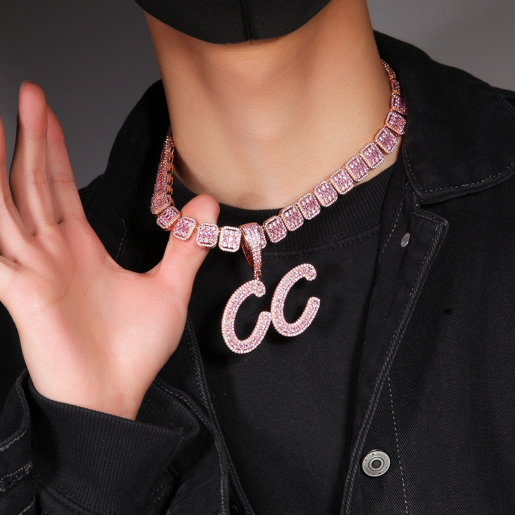 Personalized Ice Baguette Necklace