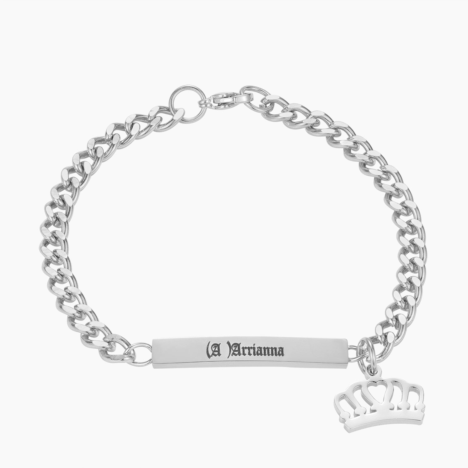 Personalized Baby Name Bar Crown Bracelet
