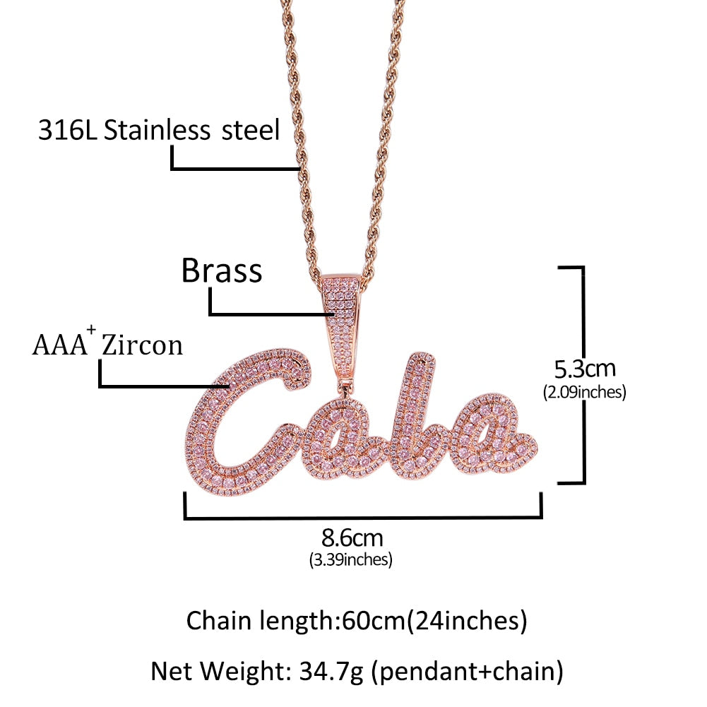 Personalized Ice Baguette Necklace