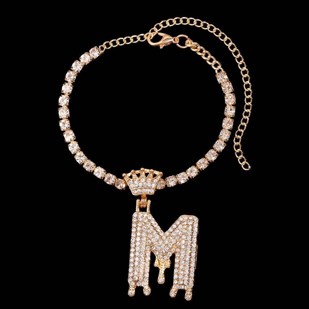 Initial Crown Anklet Bracelet