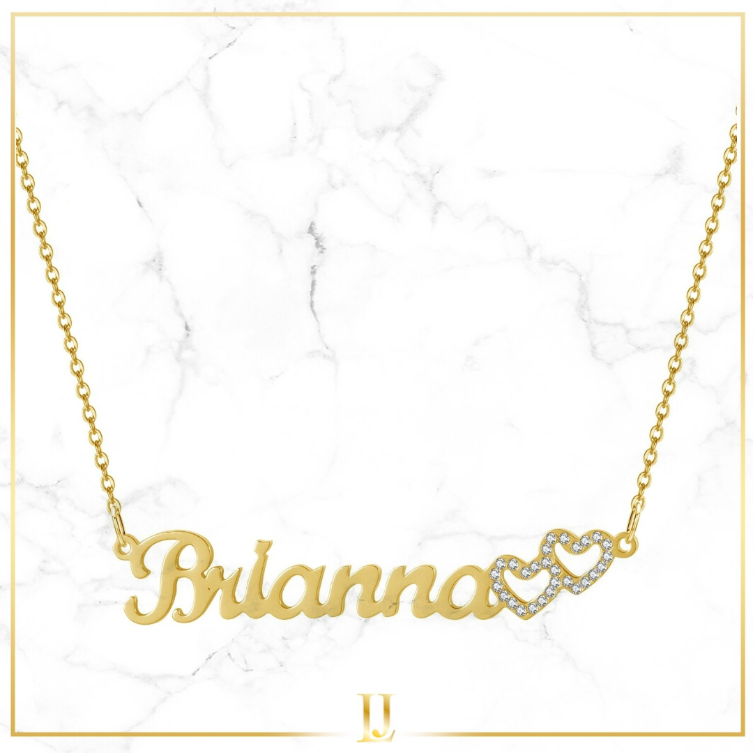 Personalized Iced Double Heart Necklace - Limitless Jewellery