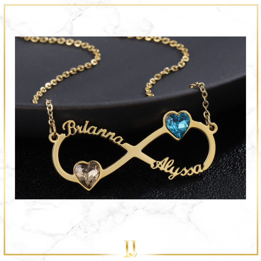 Personalized Birthstone Infinity Name Necklace - Limitless Jewellery