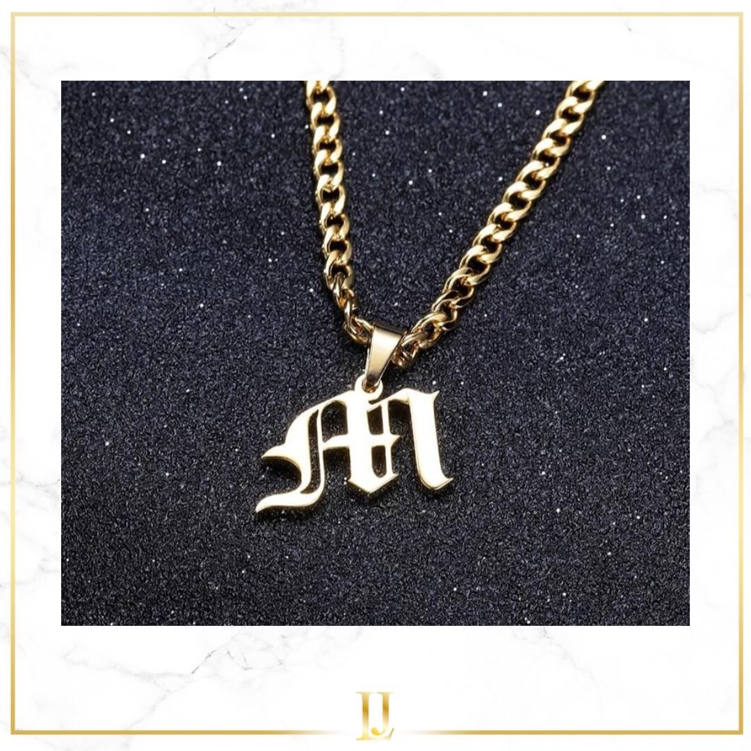 Old English A-Z Initial Necklace - Limitless Jewellery