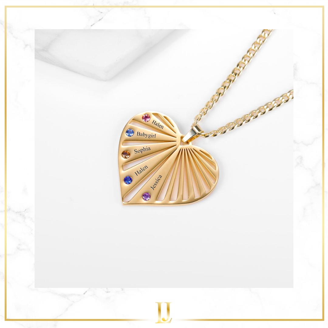 Personalized Heart Birthstone Necklace - Limitless Jewellery
