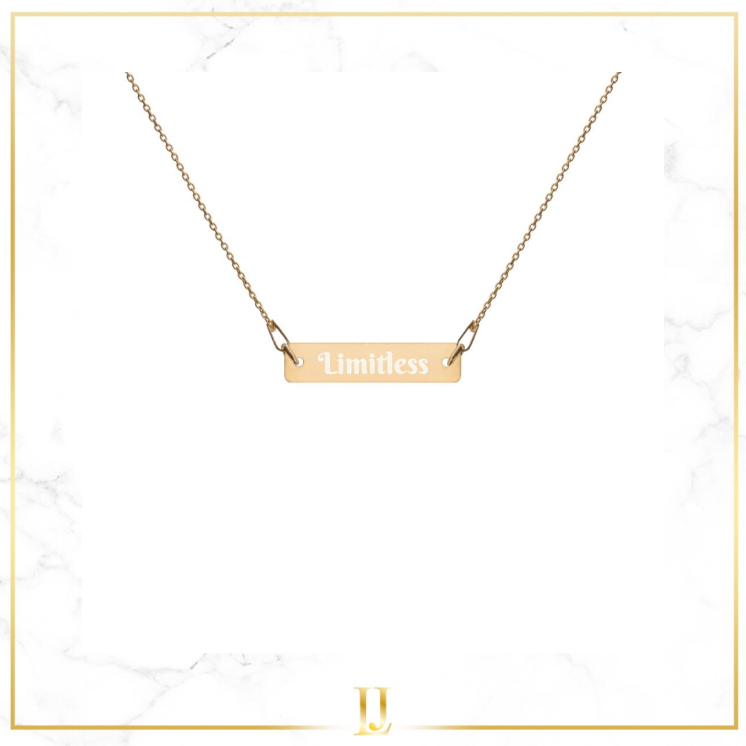 Engraved Bar Chain Necklace - Limitless Jewellery