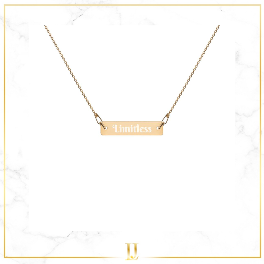 Engraved  Bar Chain Necklace - Limitless Jewellery